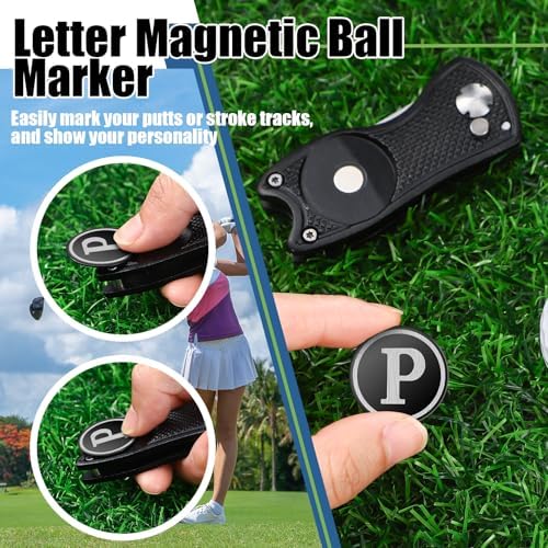 Golf Divot Repair Tool with Letter Ball Marker Custom Monogrammed Initial Green - Image 6