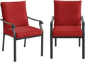 LVUYOYO Outdoor Patio Dining Chairs Set of 2, Metal Stackable Chairs Set by LVUYOYO