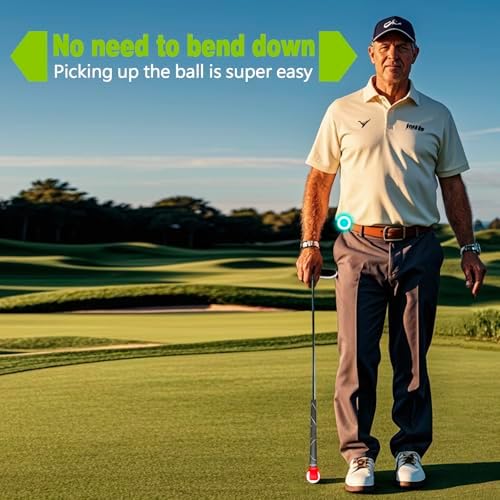 3-Prong Golf Ball Retriever Grabber Pick Up, Back Saver Claw Put On Putter Grip - Image 2