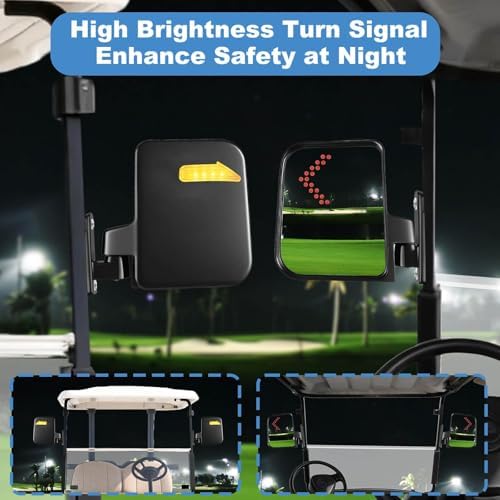 MOSNAI Golf Cart Mirror with LED Turn Signal Light - Image 3
