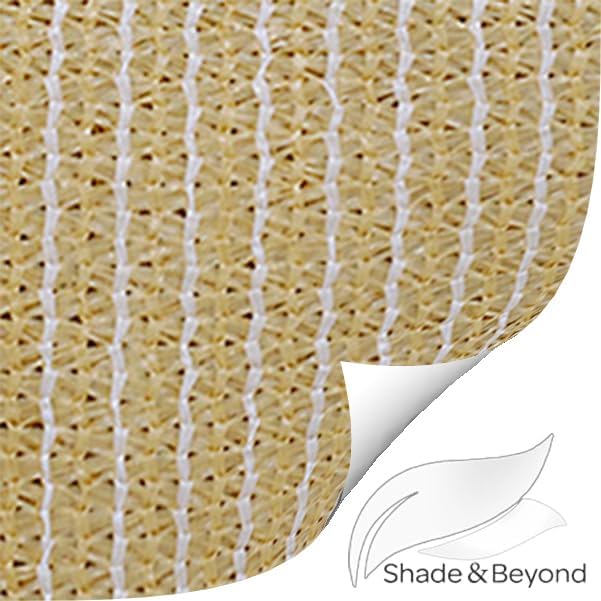 Shade&Beyond Rectangle Sun Shade Sail 12'X16' Permeable Canopy Beige - Image 8