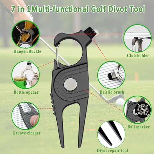 Golf Divot Tool with 2 Personalized Letter Ball Marker, 2 Magnetic Clip - Image 5