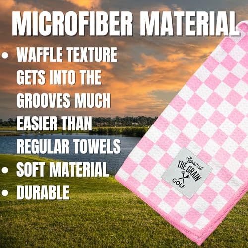 Against The Grain Microfiber Pink Golf Towel - Image 3