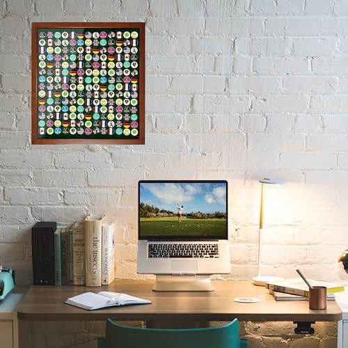 100 Golf Ball Marker Display Case Magnetic 15.5" W x 16.5" H Wall Mounted 98% - Image 5