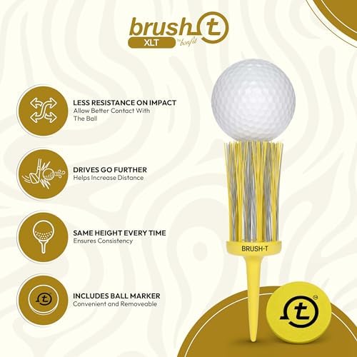 BRUSH-T Premium Plastic Golf Tees, Unbreakable Innovative Design, Consistent - Image 3