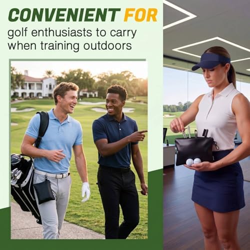 Mudder 2 Pcs Valuables Golf Pouch Bucket, PU Leather Golf Tee Bag - Image 4