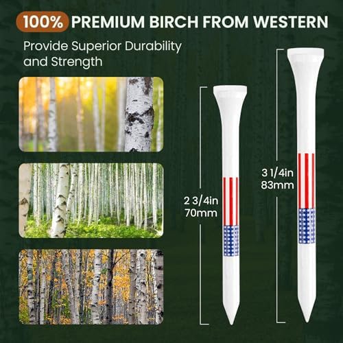 FINGER TEN Wooden Golf Tees Western Birch 100 Pack - Image 3