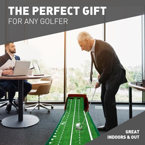 Putting Green Indoor, 9.8 FT Golf Mat Automatic Ball Return - Image 6