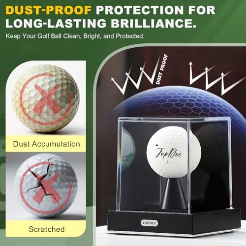 JupDec Golf Ball Display Case, Dustproof Cube Showcase - Image 3