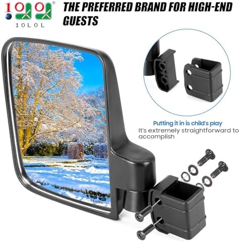 10L0L Golf Cart Mirrors No Drilling - Image 3