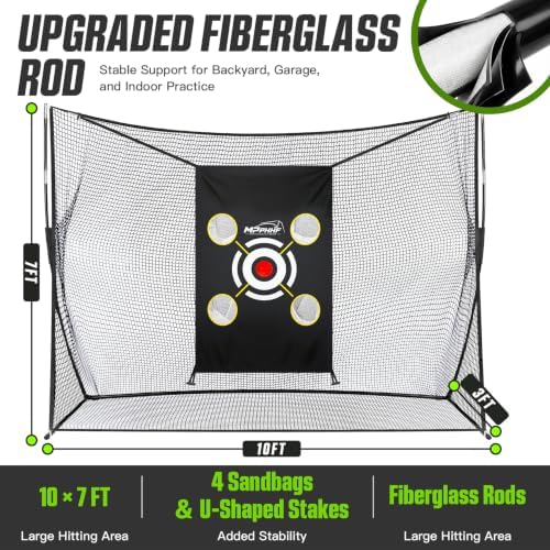 Golf Practice Net 10x7FT for Real Golf Balls, Heavy Duty Backyard Garage Indoor - Image 5