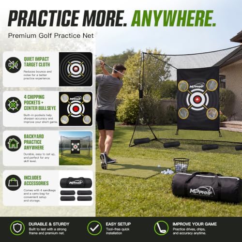 Golf Practice Net 10x7FT for Real Golf Balls, Heavy Duty Backyard Garage Indoor - Image 3