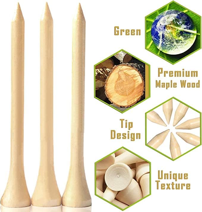 250/130/100 Pack of 2-3/4 or 3-1/4 Inches Professional Bamboo Golf Tees - Image 4