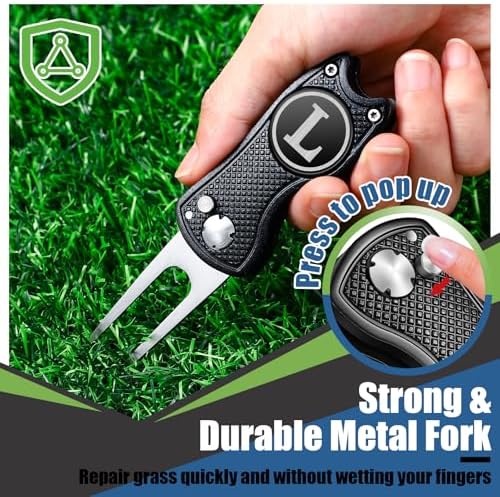 Golf Divot Repair Tool with Letter Ball Marker Custom Monogrammed Initial Green - Image 3