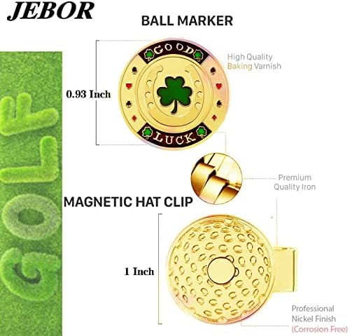 Jebor Golf Ball Markers with Hat Clips and Storage Box Value Sets - Image 4