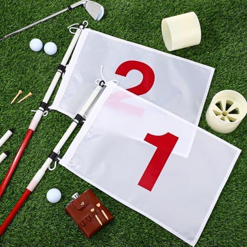 2 Pack Golf Flag Stick 6ft Putting Green Flag Golf Hole Cup Pole Pin Numbered - Image 5