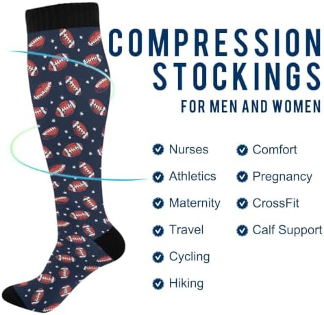 White Baseballs Stitching Compression Sock - Image 5