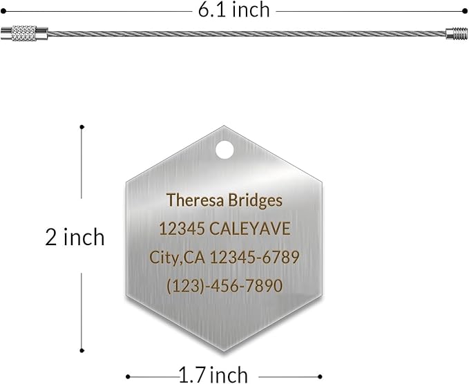 5 Pack Custom Engraved Luggage Tags, 2 x 1.7 inches Waterproof Personalized Luggage Tags, Aluminum Personalized Bag Tags for Suitcases/Backpack/Luggage Accessories [Silver]