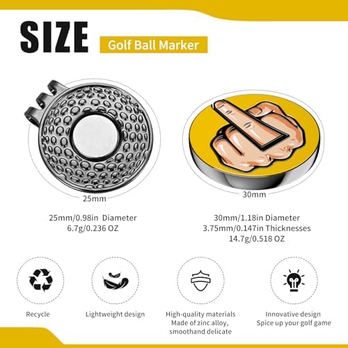 Premium Magnetic Middle Finger Golf Ball Marker Cap Clip Set - Image 3