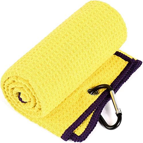 Golf Towel & Groove Cleaner Brush Kit, Tri-Fold Microfiber Waffle - Image 4