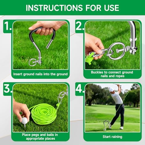 Golf Swing Trainer for Backyard, Analyze 50' Golf Training Balls Flight - Image 7