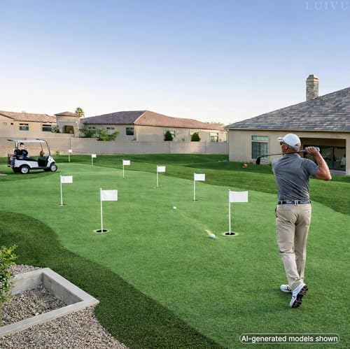 Set 3X Single Sided 8x6 Inch Solid White Golf Polyester Flag - Image 5