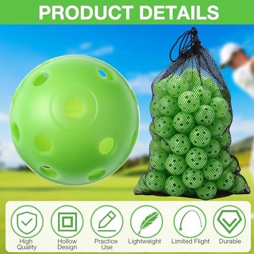 MiniInflat 80 Pcs Practice Golf Balls Plastic 42mm - Image 3