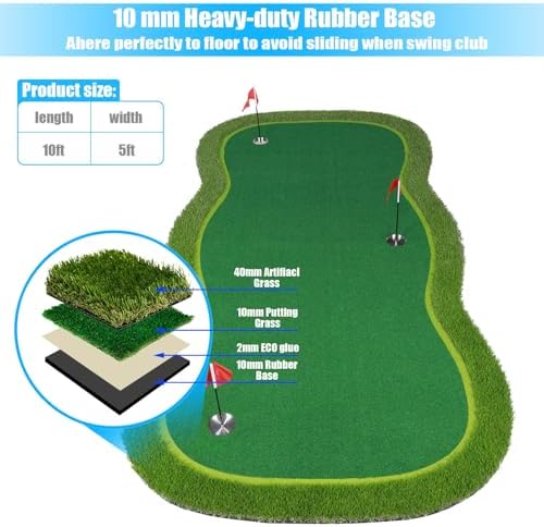 Golf Putting Green Mat, Golf Practice Training Mat - Image 4