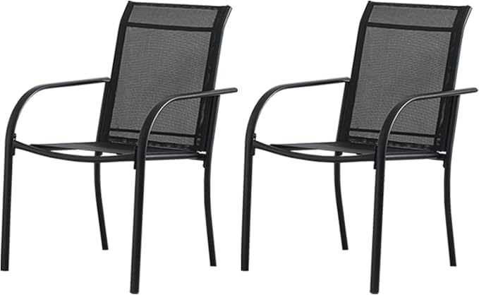 Outdoor Dining Chairs Set of 2, Stackable Patio Chair - Image 7