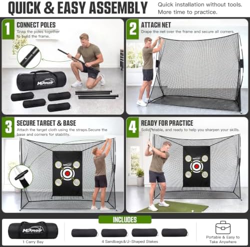Golf Practice Net 10x7FT for Real Golf Balls, Heavy Duty Backyard Garage Indoor - Image 4