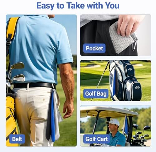 3 Pack Golf Towels with Carabiners, Durable Microfiber - Image 7