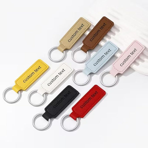 10Pack Personalized Leather Keychain Bulk, Custom Handmade Leather Key Chain Ring for Men/Women/Company Events