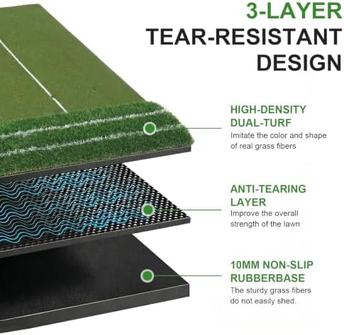 Dual Turf Golf Putting Mat 1.2x1.5m - Image 4