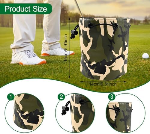 harayaa Golf Ball Bag Golf Equipment Bag Drawstring Pouch Holder Waterproof - Image 4