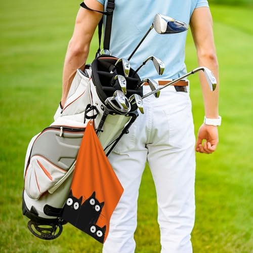 Black Cat Golf Towel Microfiber - Image 5