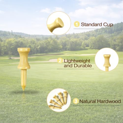 Step Down Golf Tees 2-1/8"or 2-3/4"or 3-1/4" 100 Count Wooden Golf Castle Tees - Image 4