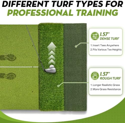 6x4ft Premium Golf Hitting Mat Dual/Tri-Turf - Image 5
