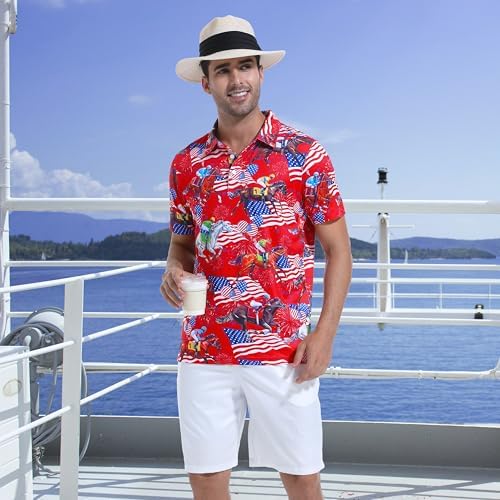 Mens Golf Shirt Short Sleeve Dry Fit Print Moisture Wicking Performance - Image 3