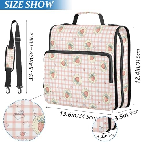 Zipper Binder Bag 3 Ring File Folder Portfolio Organizer Zippered Binder Bags - Image 5