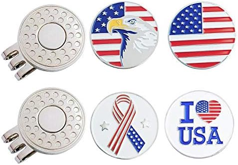 Golf Ball Markers with Hat Clips Value Sets by GOLTERS