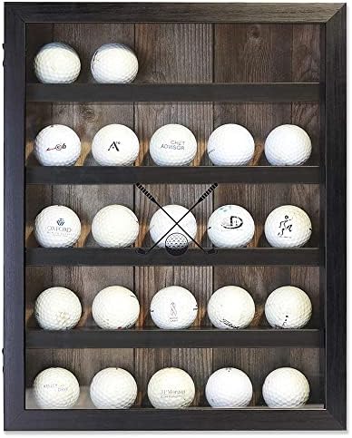 Golf Ball Shadowbox Display Case | 12 Ball & 25 Ball Options | Glass Front Door by EurekaGolfProducts
