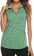 Tanst Sky Women's Sleeveless Golf Polo Shirts Quarter Zip Workout Tank Top by TanstSky