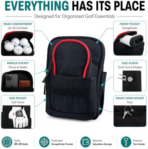 Golf Valuables Pouch & Golf Ball Carrier Bag, Men & Women - Image 2