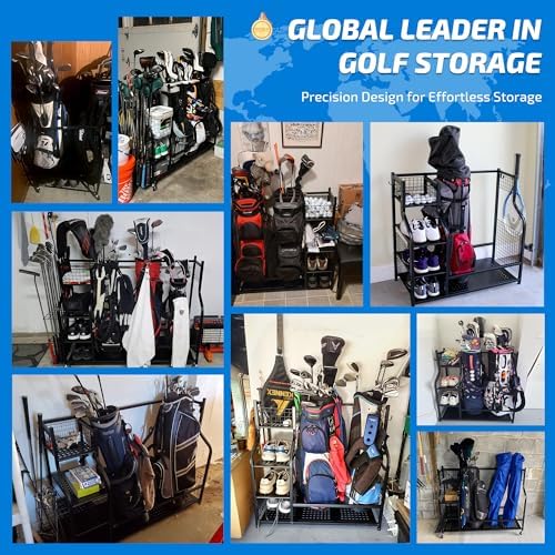 PLKOW Golf Bag Storage Rack for Garage, Golf Equipment Organizer - Image 2