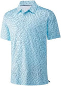 Mens Golf Shirt Short Sleeve Dry Fit Print Moisture Wicking Performance by FTFENTENG