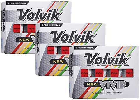 Volvik NEW Vivid 3-Piece High Visibility Premium Matte Finish Color Golf Balls by Volvik