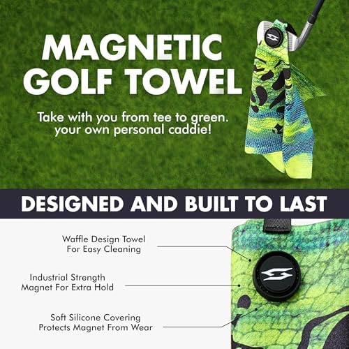 16x24 Magnetic Golf Towel Waffle Weave Ball Marker Included - Image 3