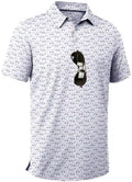 ZITY Men's Golf Shirts Short Sleeve Print Patterns Casual Collared Polo by ZITY