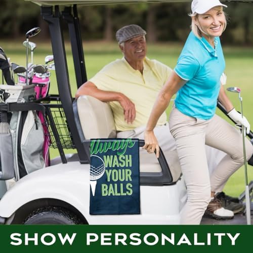Always Wash Printed Polyester & Cotton Blend Golf Towel, Funny Golf Accessory - Image 4