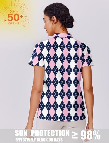 PINSPARK Women's Golf Shirt UPF 50+ Polo Shirts Short Sleeve Tennis Tops - Image 4